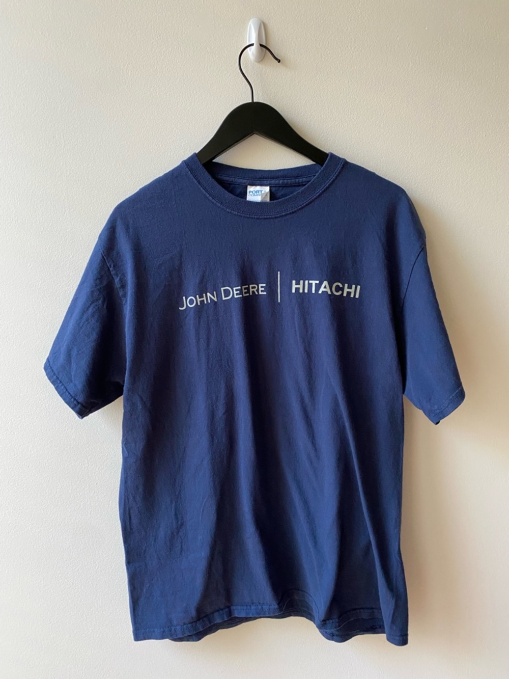 John Deere Hitachi Navy Short-Sleeve Logo Tee